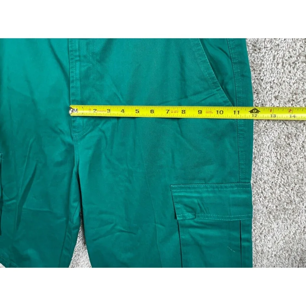 Access Men’s Green Cargo Shorts Casual Utility Pockets Drawstring Hem Size 38 - Picture 3 of 9
